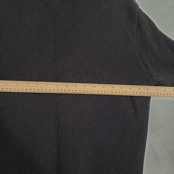 Vintage Jones New York Sweater Women Large Black Nordic Snowflake 100% Cotton - Picture 7 of 8